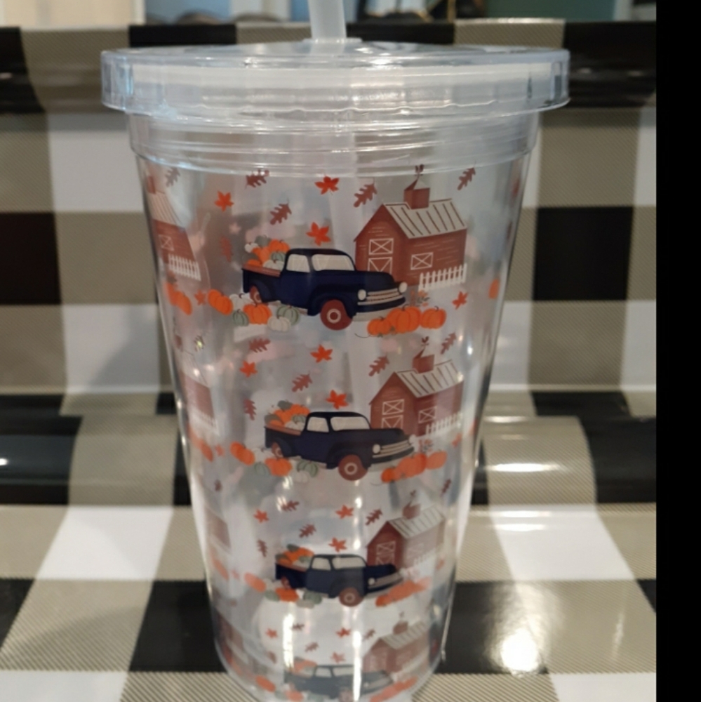 Fall Themed Tumbler Truck of Pumpkins